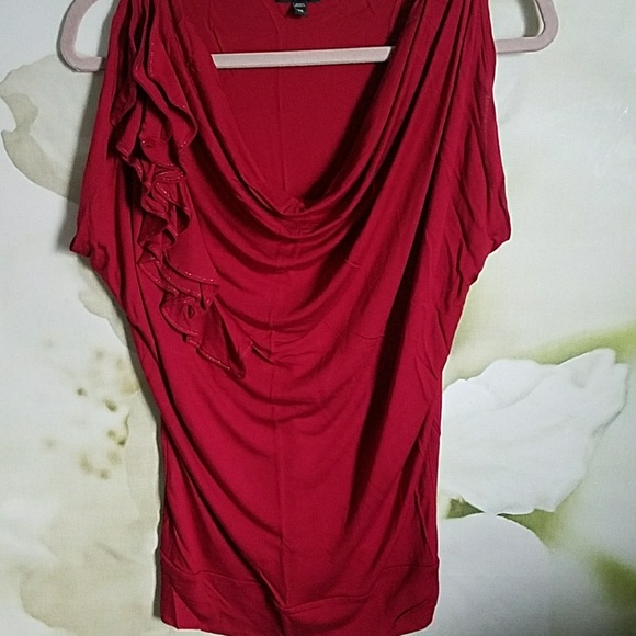 Express Women's Red Ruffles Top XS - Picture 3 of 7